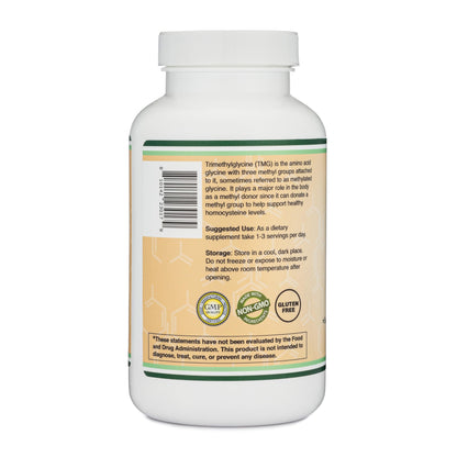 Double Wood Supplements TMG Trimethylglycine Supplement 1,000mg Per Serving, 180 Capsules (TMG Supplements for Homocysteine Control) Genuine TMG with Fishy Smell, Gluten Free, Non-GMO