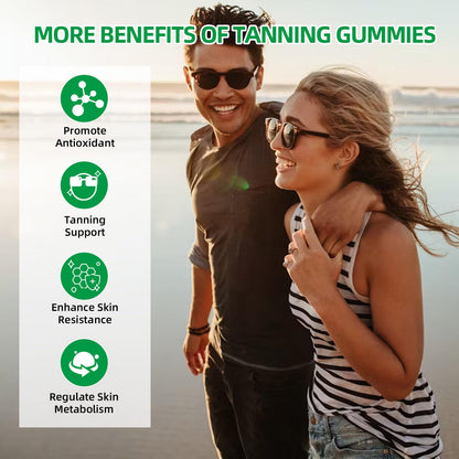 HEALOADING Tanning Gummies Supplement for Women: Daily Tanning Gummies with Astaxanthin L-Tyrosine Lycopene Vitamin A for Tanning Supplement & Sun Sensitivity Support Natural Melanin Boost
