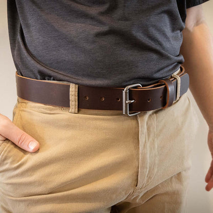 Men's Genuine Buffalo Leather Belt, 1 1/2" width, Handmade in the USA, By Amish