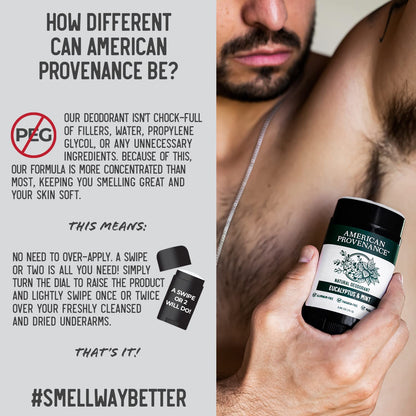 American Provenance Aluminum Free Natural Deodorant For Women and Men - Oud Wood and Spruce - 24 Hour Odor Protection - Cruelty Free - Made in the USA (1 pack)