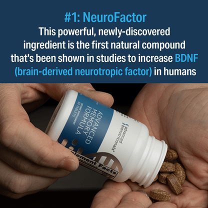 Advanced Bionutritionals Advanced Memory Formula, Brain Booster Supplement for Memory and Focus, Acetylcholine, Alpha-GPC, NeuroFactor, Manufactured in The USA, 60 Tablets