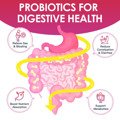 Probiotics for Women Digestive Health, Vaginal probiotics 120 Billion CFU 31 Strains with Digestive Enzymes & Prebiotics & D Mannose & Cranberry for Urinary Tract, 90 Capsules