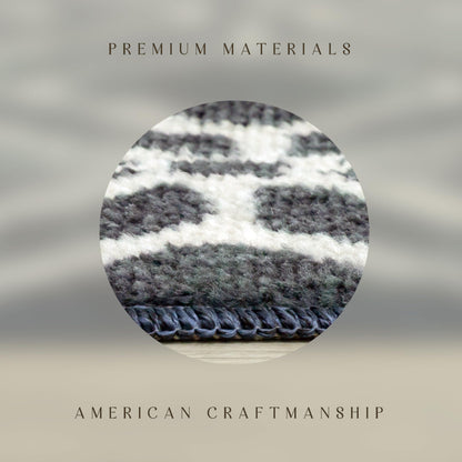 Maples Rugs Moderna Geometric Area Rugs – Made in USA – Low Pile, Non Slip Pet–Friendly Mat for Bedroom, Office, Living & Dining Room, 5' x 7', Dark Blue