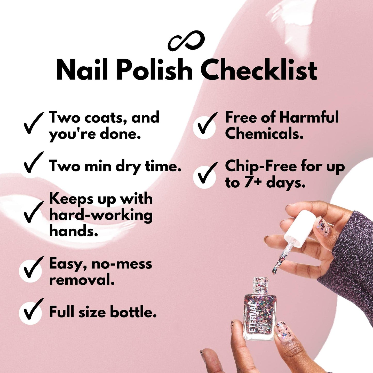 Eternal Glitter Nail Polish Set for Women - Gold Nail Polish Set for Girls | Long Lasting & Quick Dry Nail Polish Kit for Home DIY Manicure & Pedicure | Made in USA, 13.5mL (Set of 5)