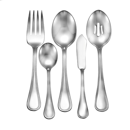 Liberty Tabletop Pearl 45-piece 18/10 Flatware Set Service for 8, Includes Serving Pieces Silverware Made in USA