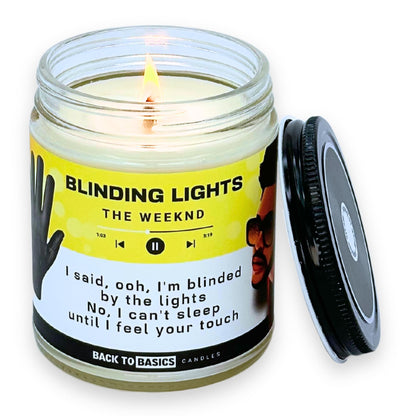 Back to Basics Candles | Blinding Lights - 9oz Soy Wax Lavender Scented Candle for Home Decor, Birthday Gifts for Women, Men, Best Friend | Relaxing Aromatherapy Made in USA