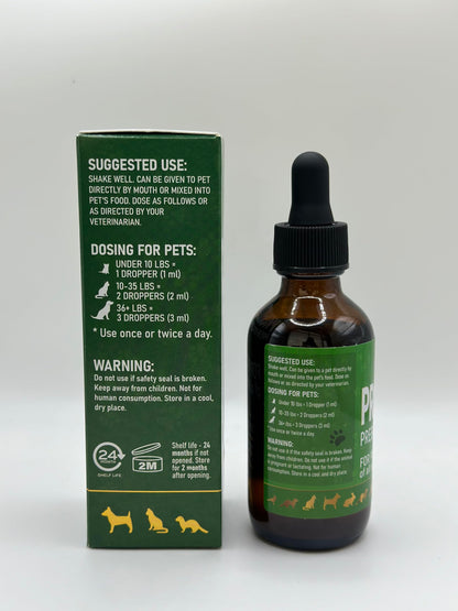 Liquid Probiotics for Dogs & Cats of All Ages | Dog Probiotics to Provide Digestion Balance | Prebiotic Blend for Harmonious Food Absorption | 3 Billion CFU | Herbal Flavor | 2 Oz