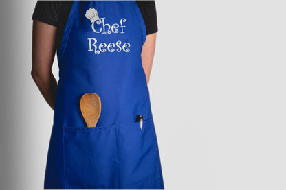Made in the USA Personalized Embroidered Premium Adult Apron for Men Women Fathers Mothers Day Kitchen BBQ Grilling Gift