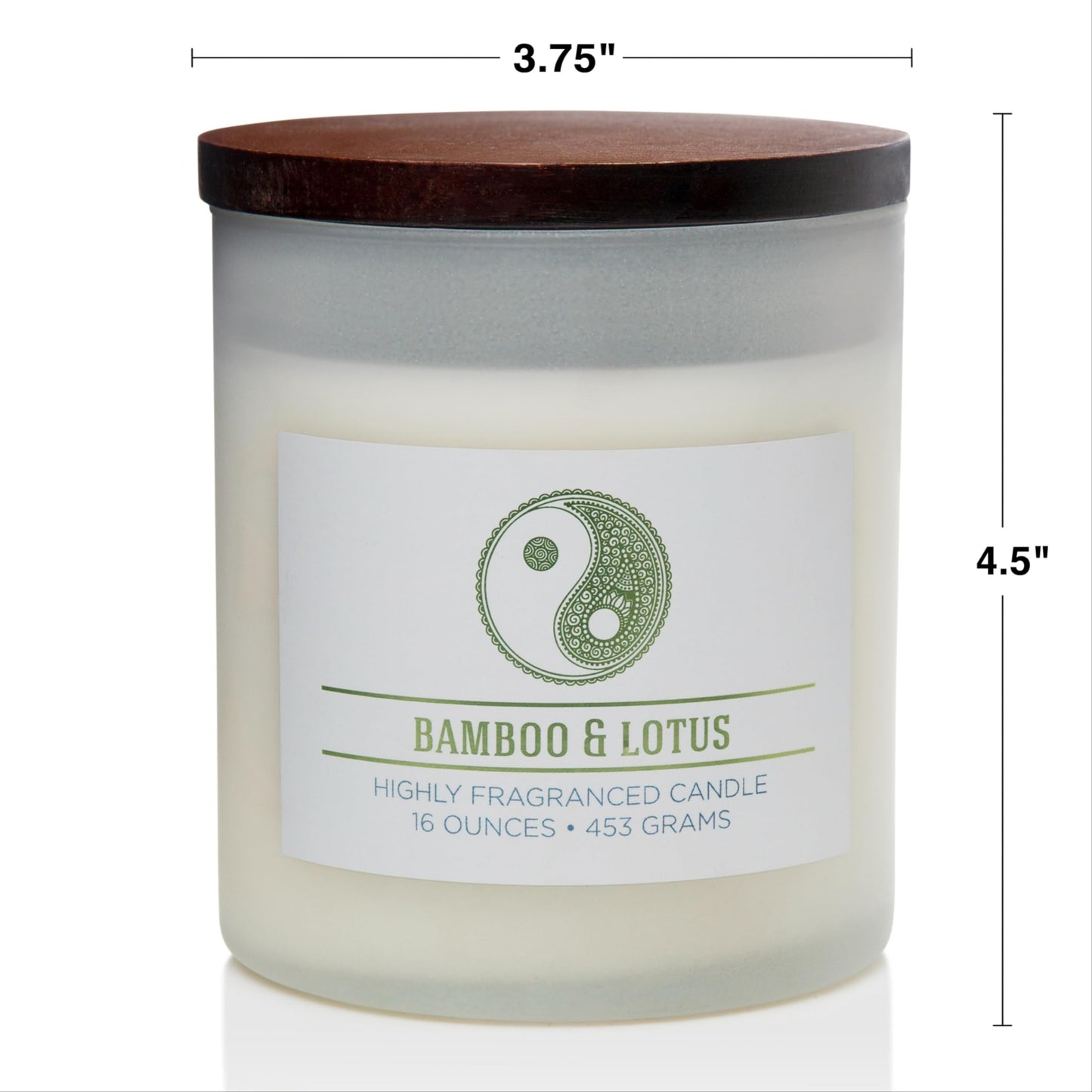 Carolina Bamboo Lotus Scented Candle, 16 oz Wellness Relaxing Aromatherapy Candle, 2 Wick White Jar Soy Blend Wax, Candles for Home, 60H Burn - Made in The USA
