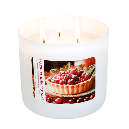 Colonial Candle Holiday Scented Candle, Warm Cranberry Tart, 14 oz - Made in The USA