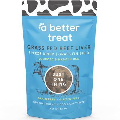 A Better Treat – Freeze Dried 100% Grass Fed & Finished Beef Dog Treats, Beef Liver, Single Ingredient | Natural, Healthy, High Value | Grain Free, High Protein, Diabetic Friendly | Made in The USA