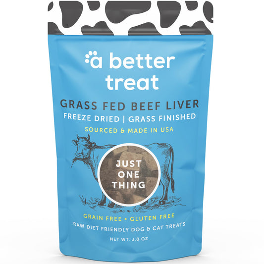 A Better Treat – Freeze Dried 100% Grass Fed & Finished Beef Dog Treats, Beef Liver, Single Ingredient | Natural, Healthy, High Value | Grain Free, High Protein, Diabetic Friendly | Made in The USA