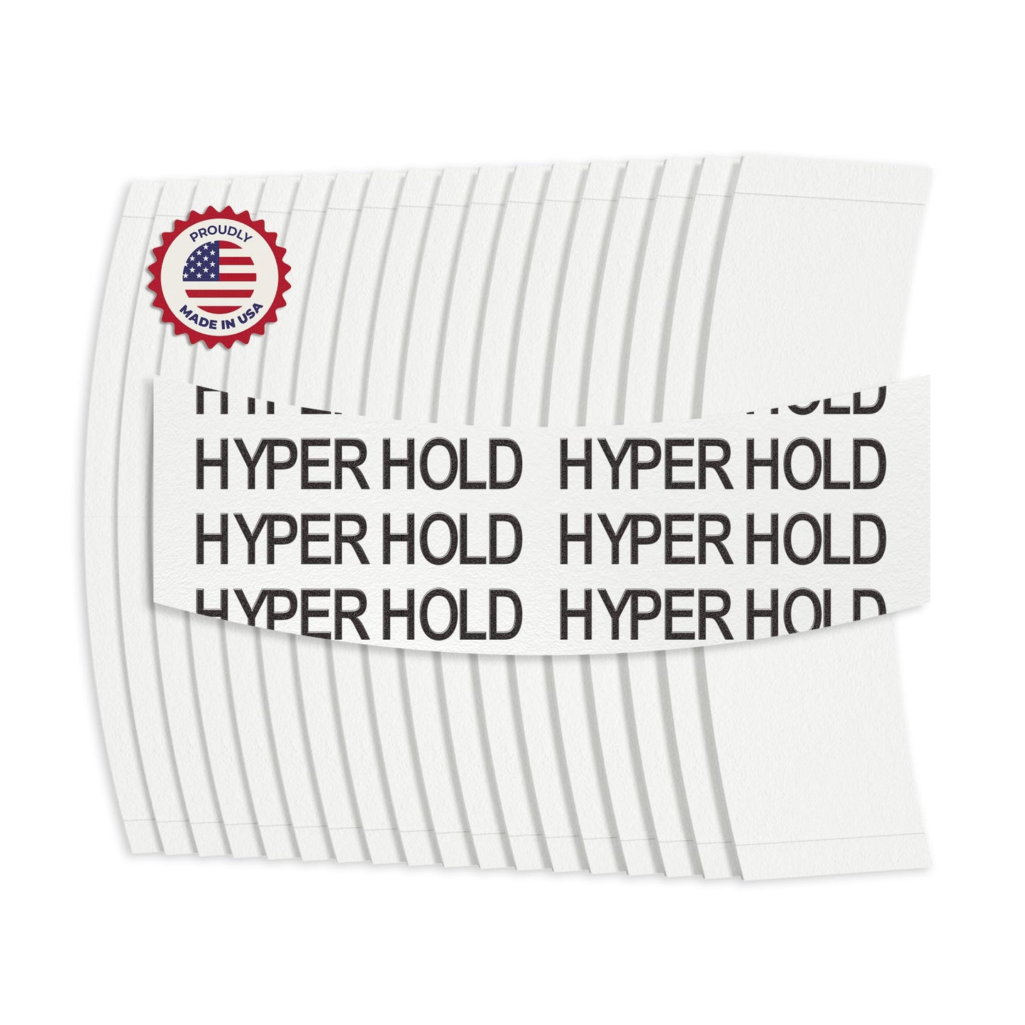 Sunshine Tape Hyper Hold Hairpiece Wig Tape (72 Pieces) | Back Curve | Made in USA | Double Sided Adhesive Tape for Toupee Lace Front Wig | Ultra Hold Waterproof Strips