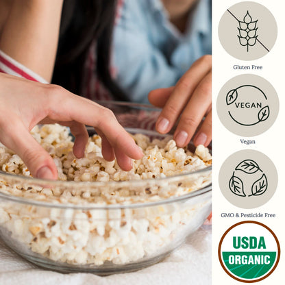 Be Still Farms White Organic Popcorn Kernels (4.8lb) - Hulless Uncooked Corn Bulk Ideal for Popping - Healthy Microwave Snacks Great for Movie Night - USA Grown | USDA Certified | Non-GMO | Vegan
