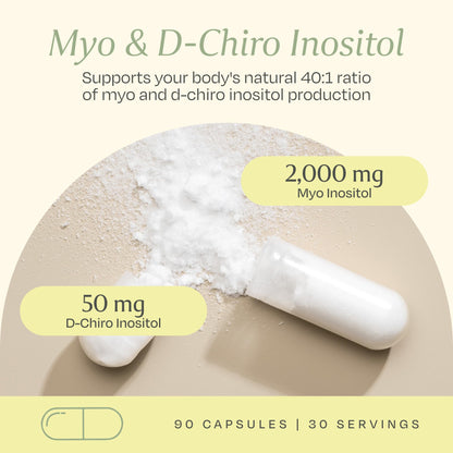 BOND Myo-Inositol & D-Chiro Inositol Supplement for Women | Supports PCOS & Hormone Balance, Ovulation & Regular Cycles – 40:1 Ratio | Fertility Supplements for Women | 90 Vegan Capsules (3/Day)