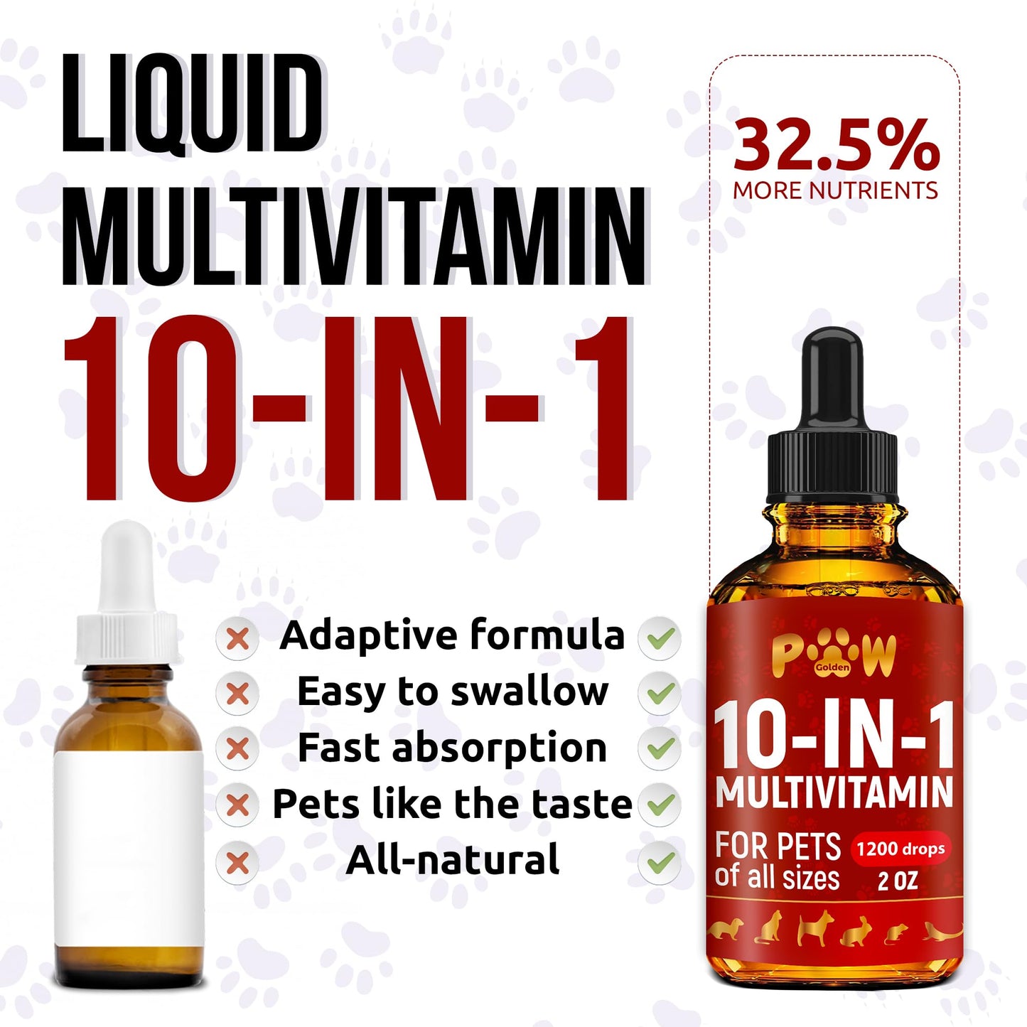 Cat Multivitamin B, C, & D3 – Liquid 10 in 1 Multivitamin for Dogs – Dog Vitamins and Supplements to Help with Allergies & UTIs – Cat Vitamins for Skin & Coat – Glucosamine for HIPS & Joints – 2 Oz