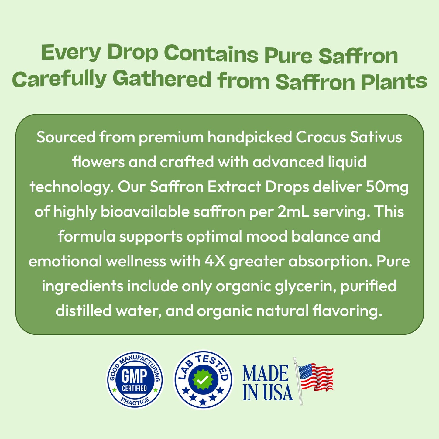 Saffron Supplements for Kids & Adults – Made with Pure Saffron Extract – Vegan, Fast Absorbing – Mix with Drinks – Supports Eye Health, Emotional Balance and Antioxidant Level Boost (Strawberry, 60mL)