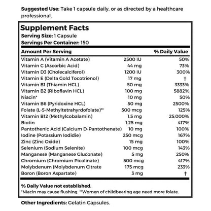 Dr Clark Store CRaNiULS (Multi Vitamin & Mineral), 520 mg 150 Gelatin Capsules