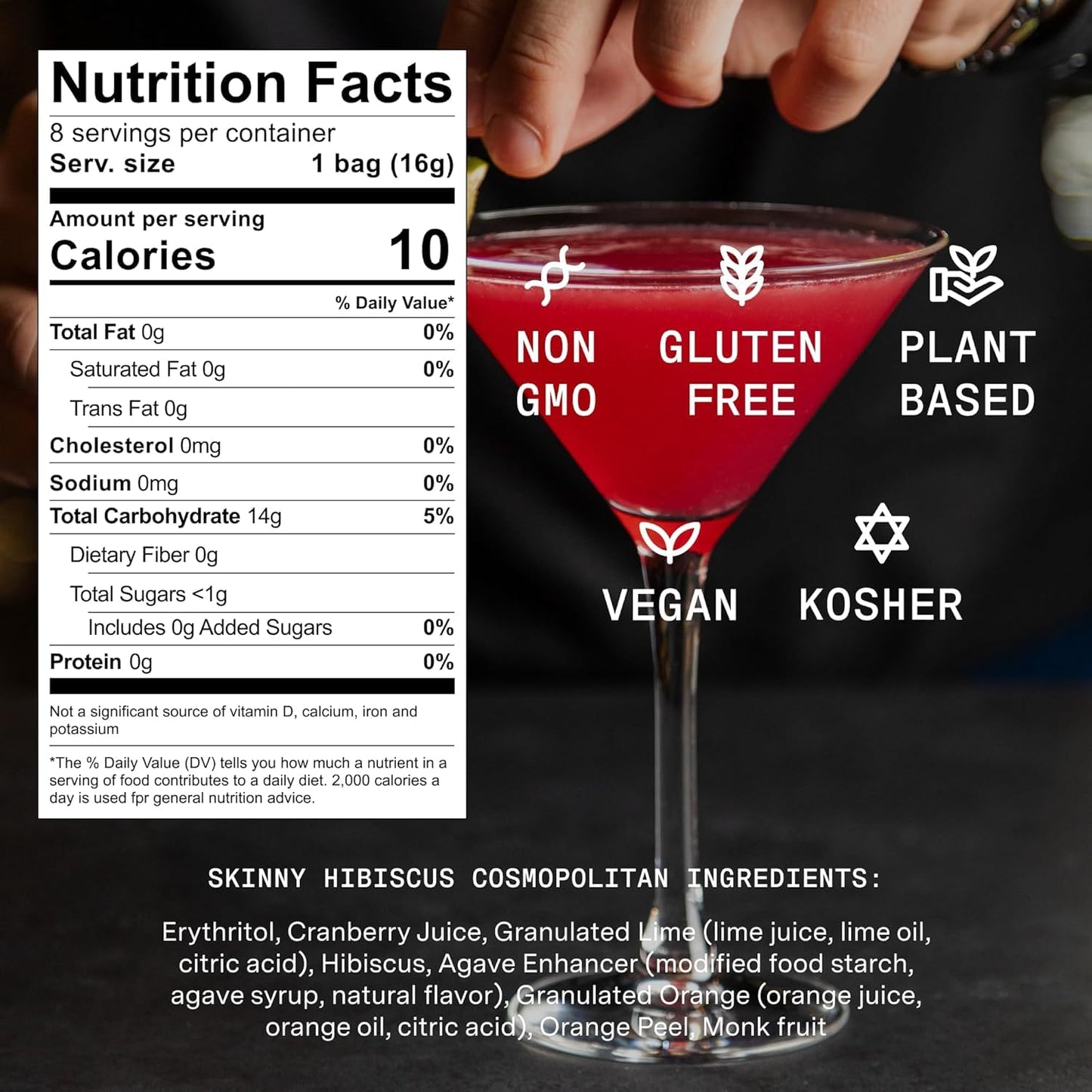SAYSO Spicy Margarita, Cardamom Paloma, and Hibiscus Cosmopolitan (Skinny) & Honey Rosemary Moscow Mule Cocktail Mix Variety Pack | (Low-Calorie & Low Sugar Cocktail Tea Bags), 8-Pack Assorted