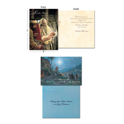 Leanin' Tree - Made In USA - 20 Religious Christmas Cards Boxed with Envelopes, Merry Christmas Cards 2025, Send Heartfelt Messages for the Season of Faith and Joy