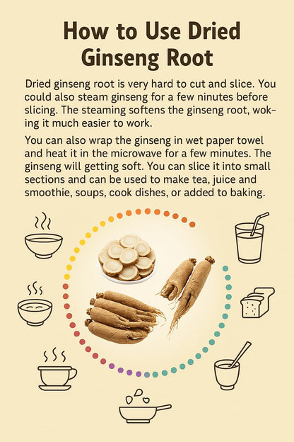 ENG American Ginseng Slices - Large Panax Ginseng Slices,4oz/Box Fresh Wisconsin Long Slice for Tea & Soup - Organic Ginseng Supplement for Men & Woman to Boost Immunity & Energy（ Pack of 1 ）