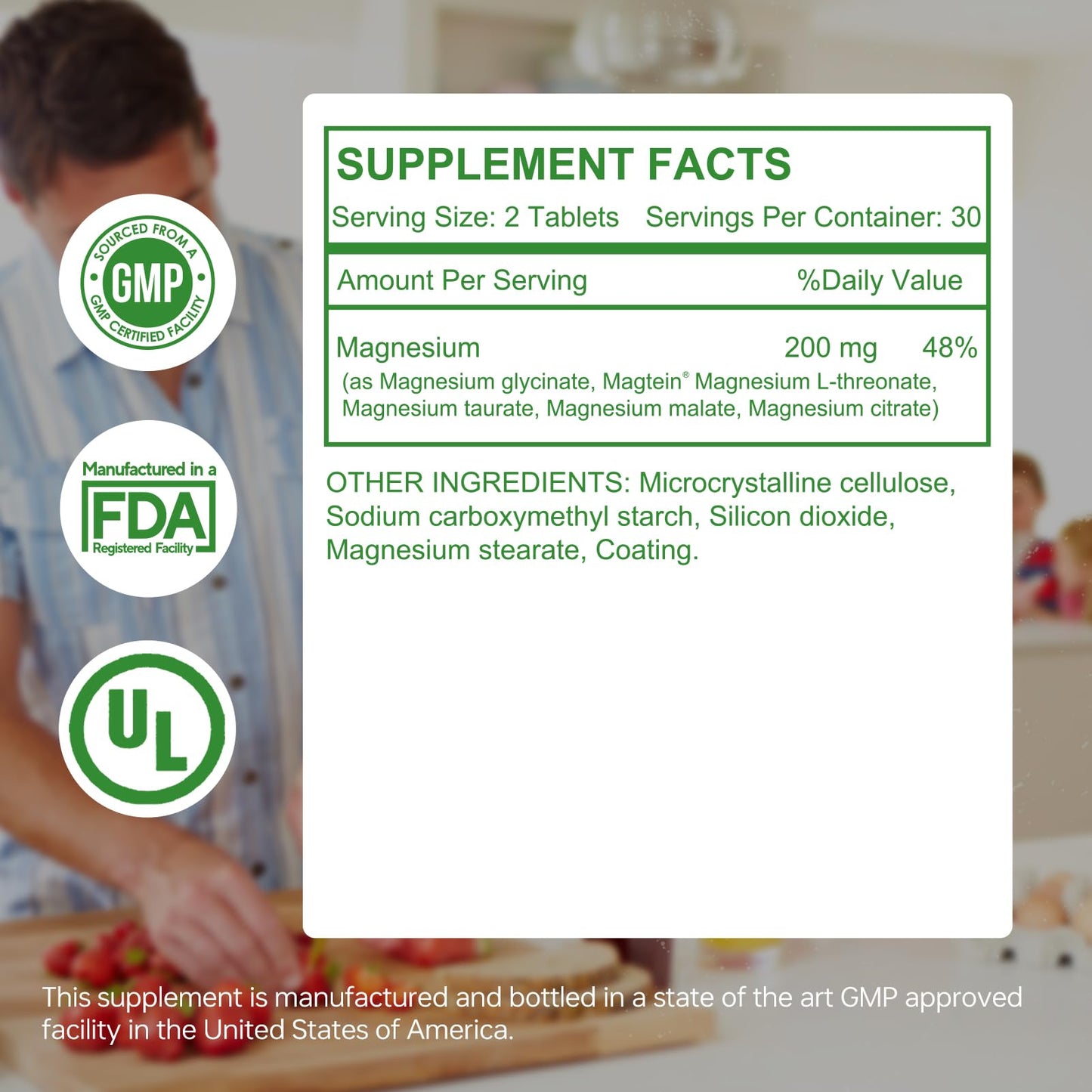 HUJ Magnesium Complex Supplement - Five Types of Magnesium - Supports Energy Production, Muscle Relaxation & Cardiovascular Health* - 60 Tablets.