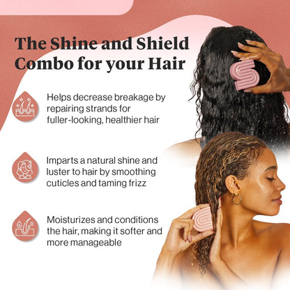Kitsch Castor Oil Shampoo and Conditioner Set - Organic Castor Oil Hair Care for Dull & Dry Hair - Nourishing Bar Soap for Hair Growth - Free of Sulfate, Silicone, & Paraben - Made in USA - 2pcs