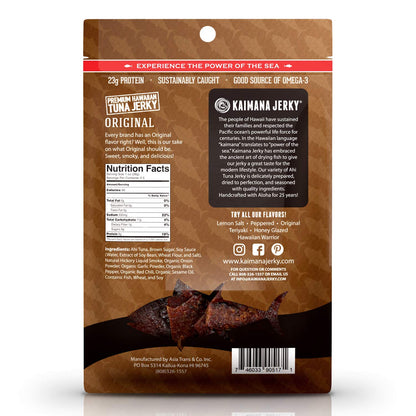 Kaimana Wild-Caught Ahi Tuna Jerky - Original | Rich in Omega-3s & High in Protein | All-Natural & Organic Fish Jerky (3 pack, 2 oz)