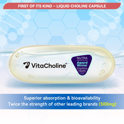 I LOVE HEALTH Award Winner - Liquid Choline Supplement - 500mg – Pregnancy & Baby Brain Support - Liver LDL & HDL Level Support– 60 Caps – Made in USA