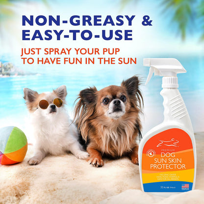 EBPP Dog Sunscreen Sun Skin Protector Spray 32 fl oz - Safe for All Breeds with No Zinc Oxide - Pet Protection and Moisturizer for Skin, Coat, Nose, Ears