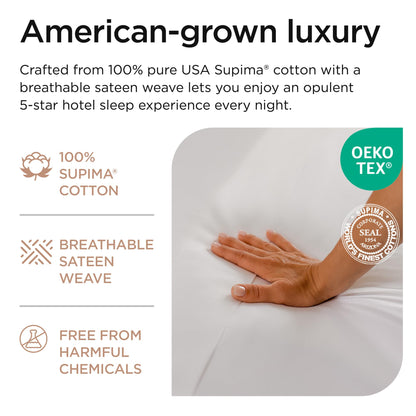 Threadmill Supima Cotton Sheets Queen | 656 Thread Count Queen Sheets for Queen Mattress | 4 Piece Luxury Bed Sheet | Sateen Weave Hotel Quality Sheet with Elasticized Deep Pocket| White Sheet