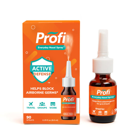 Profi™ Everyday Nasal Spray - Helps Defend Against Airborne Germs and Allergies, Lasts Up to 8 Hours, Advanced Nasal Spray for Air Travel, Work, Conferences & Indoor Gatherings - 90 Sprays, 0.29 FL OZ