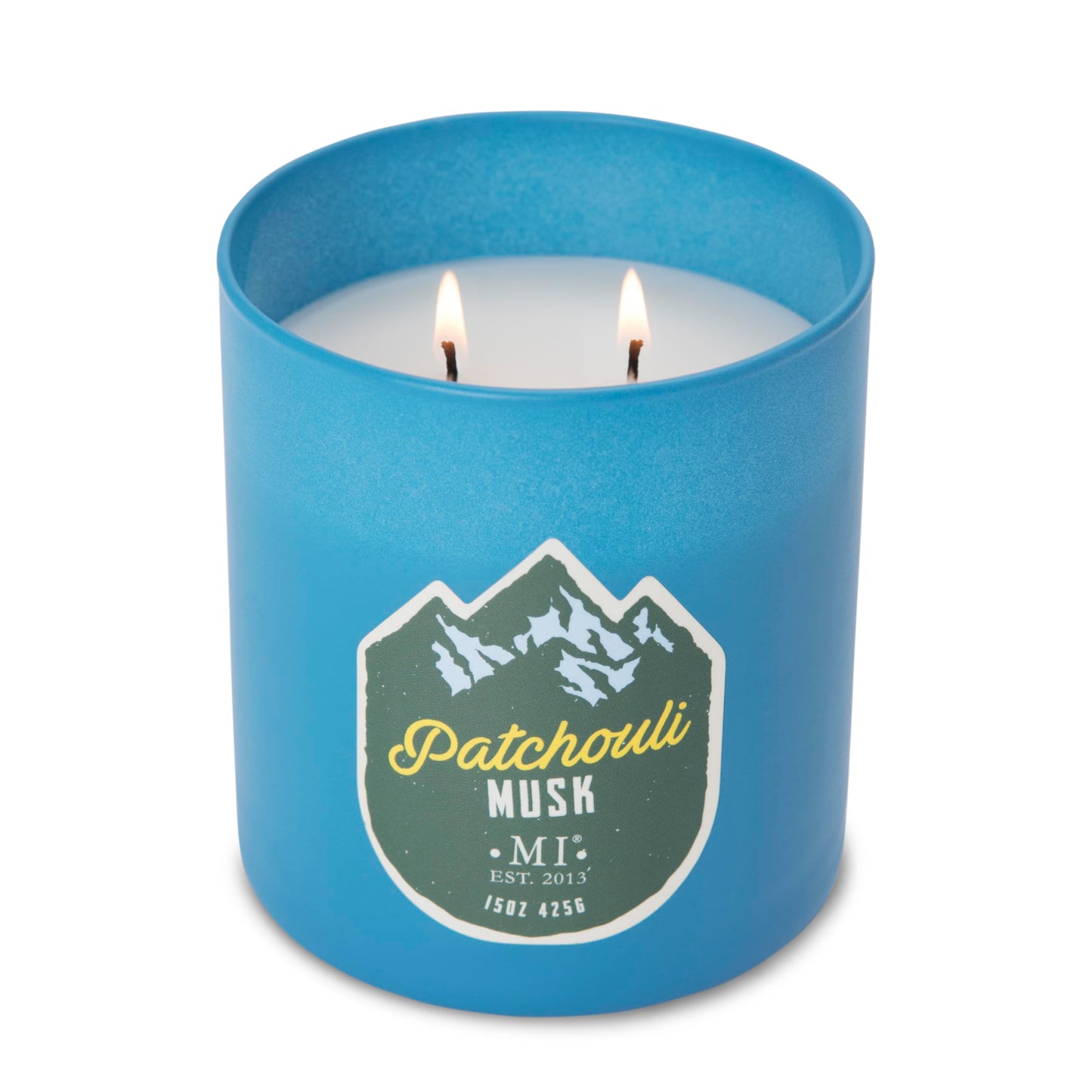 Manly Indulgence Patchouli Musk Scented Candles for Men, 2 Wick, 15 oz Premium Soy Blend Wax, 60H Burn, Candles for Home Scented – Made in The USA