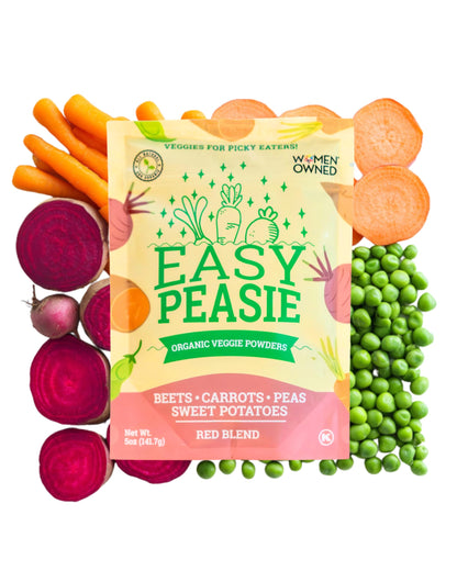 Easy Peasie Organic Veggie Powder Blends for Kids and Picky Eaters | Vegetable Powder Additive for Meals and Smoothies - Red (5oz Pouch)