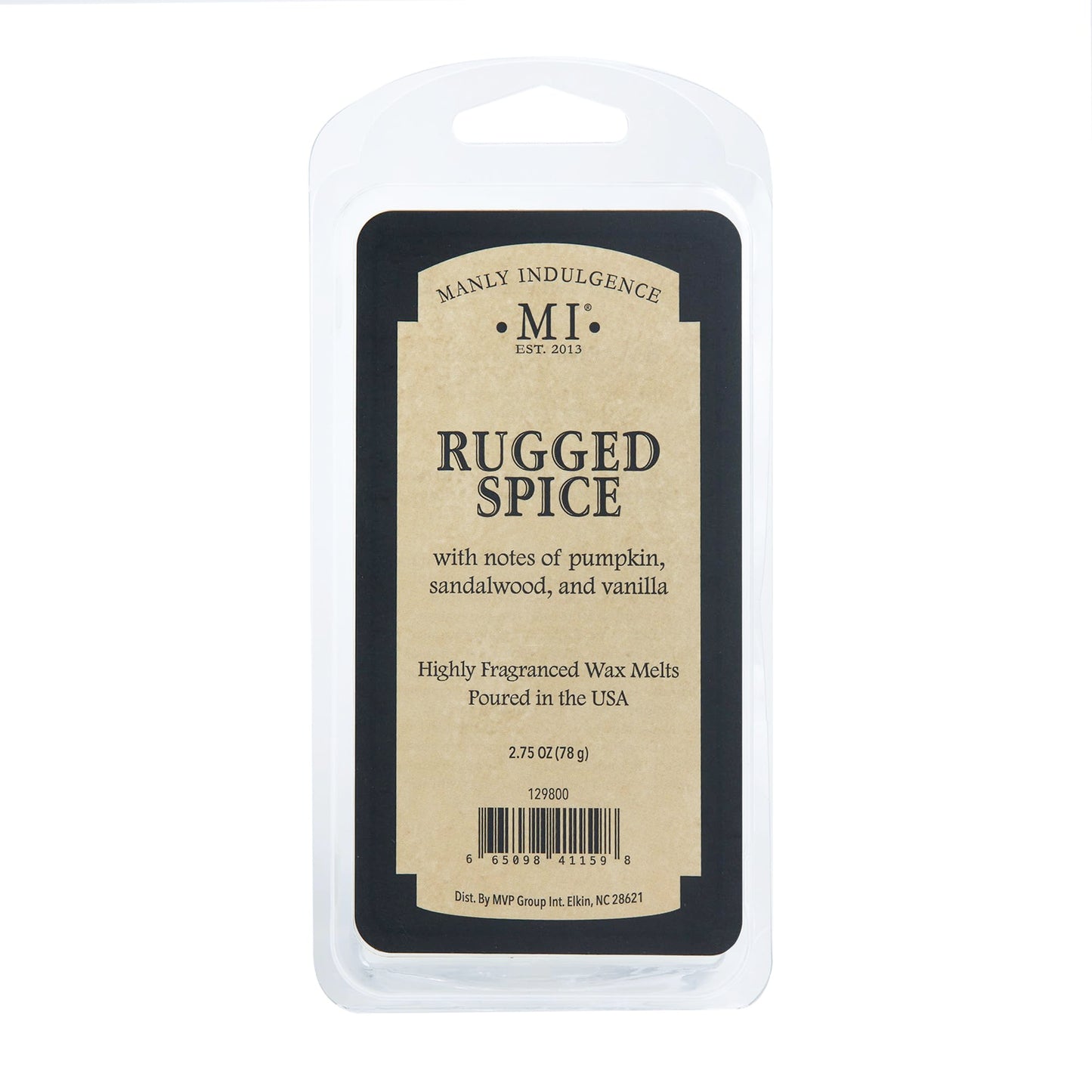 Manly Indulgence Rugged Spice Scented Wax Melts, Wax Melt Warmer Cubes, Long Lasting Scented Wax Warmer Cubes, 4 Pack, 6 Cubes Each - Made in The USA