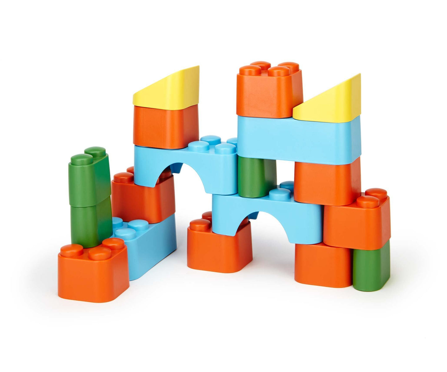 Green Toys Block Set - 18 Piece Pretend Play, Motor Skills, Building and Stacking Kids Toy Set. No BPA, phthatates, PVC. Dishwasher Safe, Recycled Plastic, Made in USA.