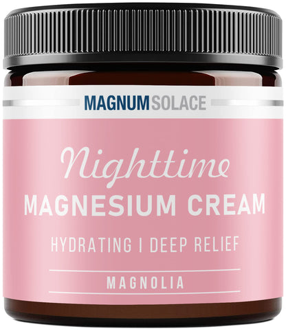 Magnesium Lotion – Nighttime Magnesium Cream – Apply to Legs, Arms or Chest - Topical Magnesium Chloride – USA Made and Safe for Kids (Magnolia)