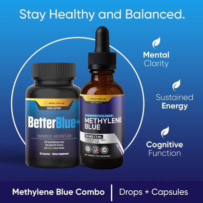 Methylene Blue Capsules & Tinctures Bundle Pack – Cognitive Support & Cellular Energy Boost
