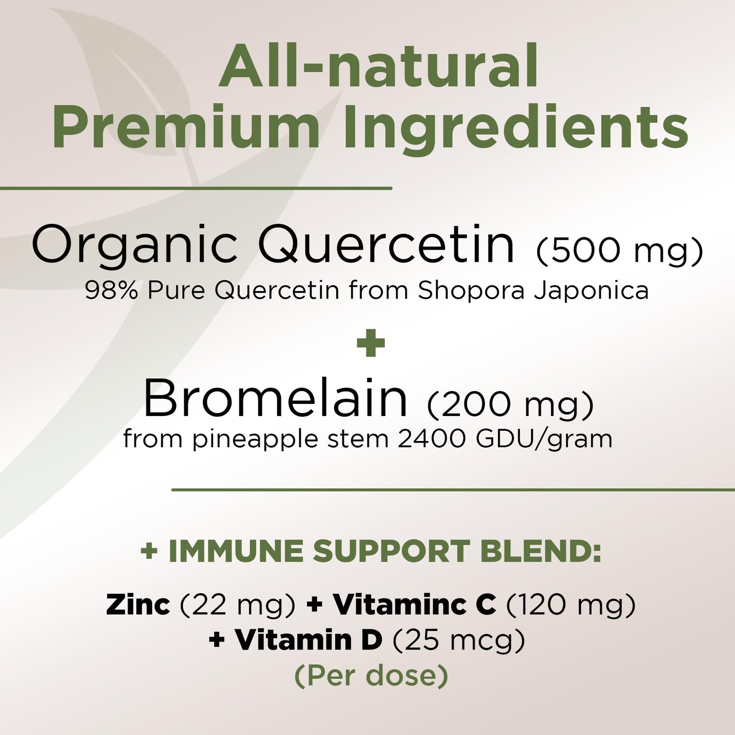 Gade Nutrition Organic Quercetin with Bromelain Vitamin C and Zinc | Immune Support Supplement Quercetin 500mg Capsules | Bioflavonoids Made in USA Third Party Tested