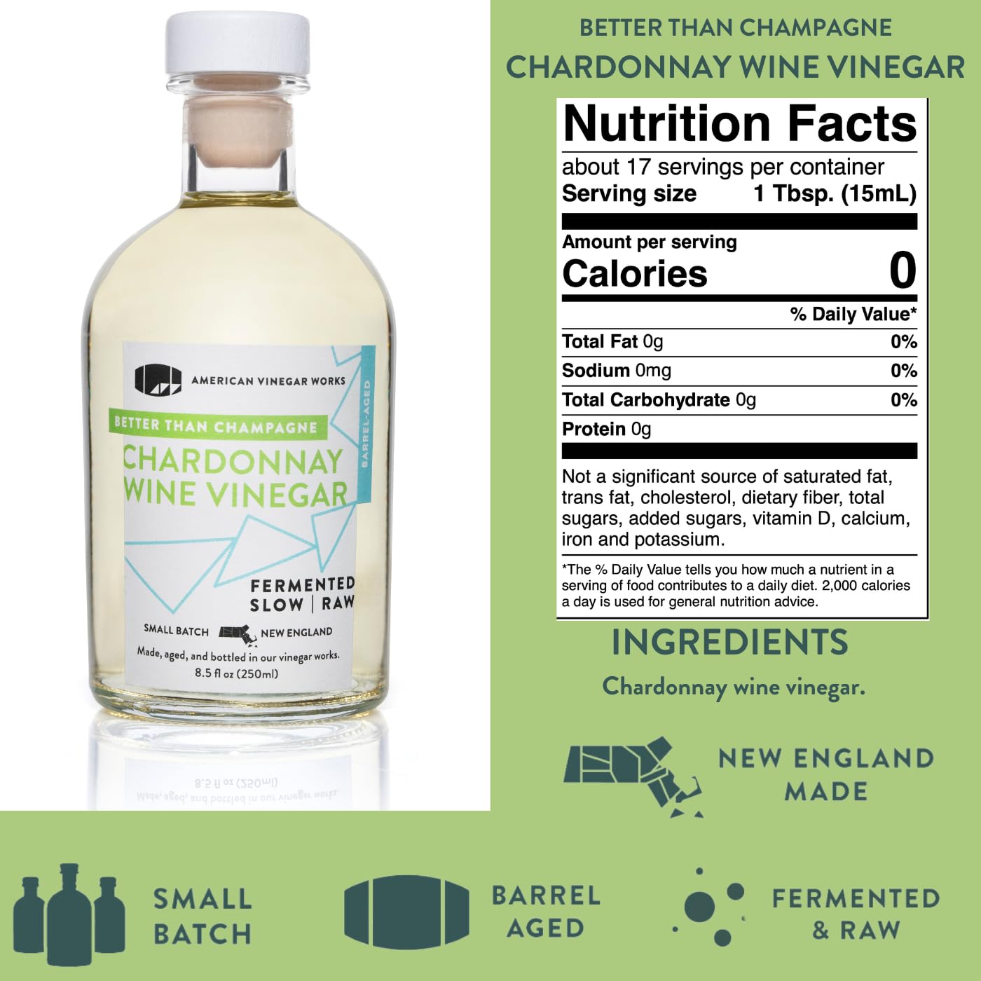 American Vinegar Works - Essential Kitchen Vinegars & Extra Virgin Olive Oil Gift Set - Includes Apple Cider, Red Wine, Rice Wine, and Chardonnay Wine Vinegars (8.5oz ea) with a EVOO (16.9oz)