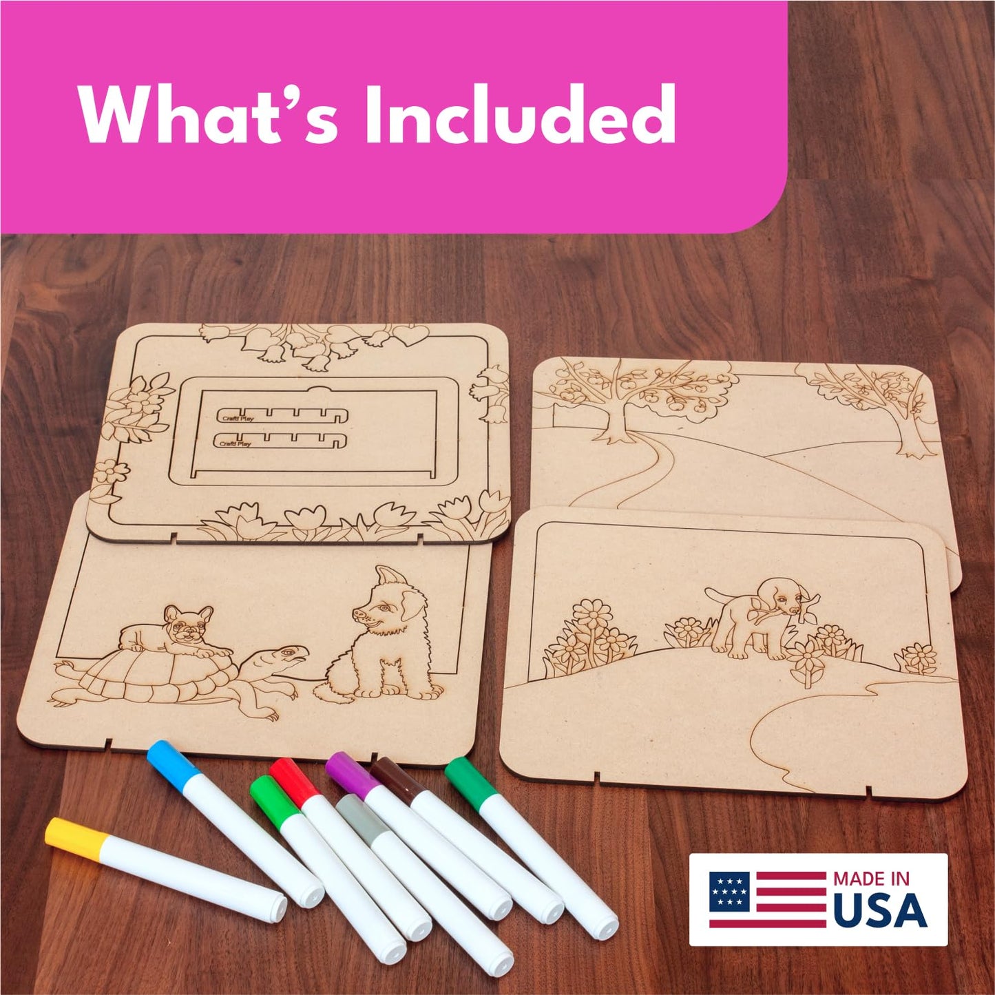 Made in USA - Puppies n' Turtle Layerscape Art Kit - Arts and Crafts for Kids Ages 8-12, 6-8, 4-6 - Fun Mess Free Coloring Activity - Creative Kids Toys and Great Travel Toys - Arts & Crafts