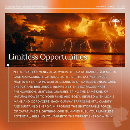 MYCL Limitless Mushroom Gummies | 320mg Lion’s Mane & Cordyceps Fruiting Body + 180mg Cognizin® Citicoline | Focus, Mental Clarity & Energy Support | Vegan, Organic, Gluten-Free | 30 Servings