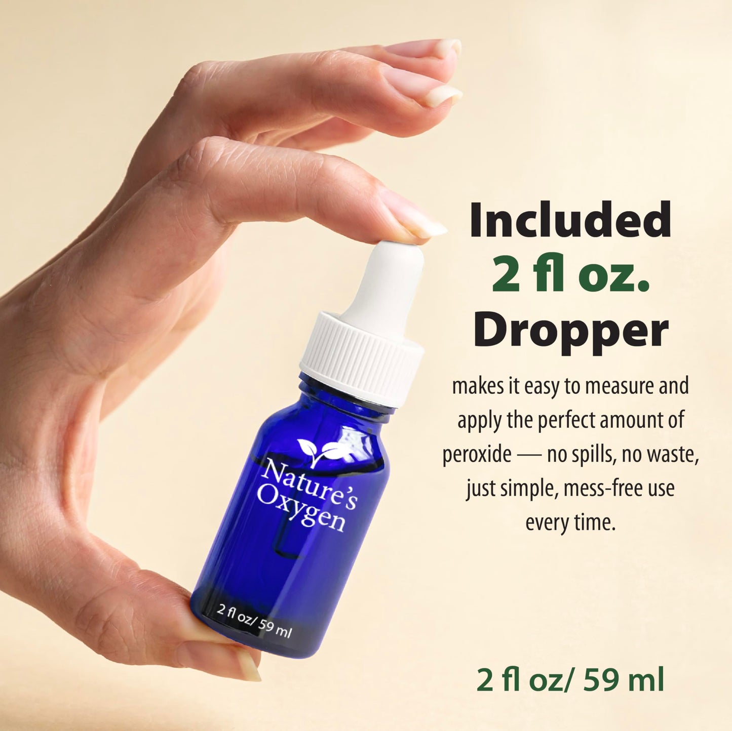 Nature’s Oxygen Food Grade Hydrogen Peroxide 12% Solution, 16 fl oz Pint Bottle with 2 fl oz Dropper, Only H₂O₂ & Water, Highly Concentrated, Made in USA