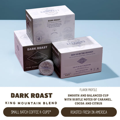Crockett K Cups Coffee – Bold Dark Roast Coffee Pods with Rich Flavor, Full-Body Aroma & Smooth Finish – Convenient Single Serve for All-Day Energy, Focus & an Unforgettably Good Brew