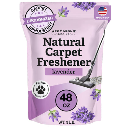 Aromasong Carpet Deodorizer Powder- 100% Natural Lavender Carpet Freshener - Safe For Pets - Upholstery Deodorizer - Effective Pet Odor Eliminator For Strong Odor & Pet Urine - 3 Lb.