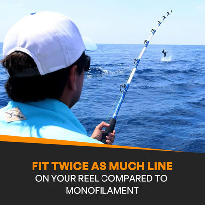 FINS Hollow Core Braided Fishing Line - USA Made, Spliceable Braid for Bluewater Angling, Superior Knotless Leader Transition - 16-Strand for Increased Reel Capacity - White - 130 lb - 100 Yds