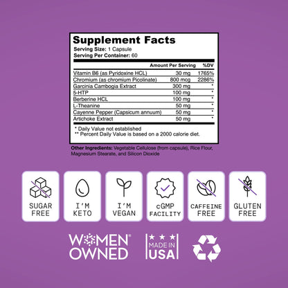 SELF NUTRITION Healthy Weight Loss Supplement for Women, Vegan, Appetite and Craving Control, Fat Burner, Metaboilism Booster, Weight Loss Supplement, Metabolism and Mood Booster - 60 Units