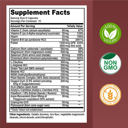 Kurryculum Cardiavite+. Supports Healthy Cholesterol and Triglyceride. GMP Certified,Gluten Free. Made in USA