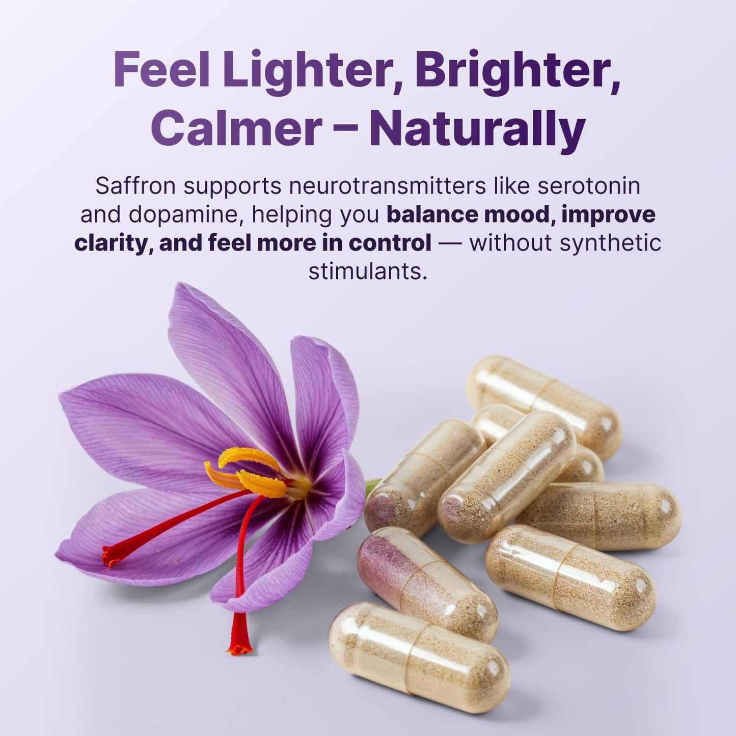 Saffron Supplements - 100% Pure Saffron Extract Capsules - Boost Energy & Mood, Support Eye & Heart Health, Focus, Vision - Pure Saffron Extract 88.5 mg - Made in USA for Women & Men - 60 Capsules