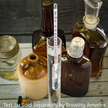 USA-Made Alcohol Hydrometer Tester 0-200 Proof & Tralle Pro Series Traceable - Distilling Moonshine Alcoholmeter for Proofing Distilled Spirits